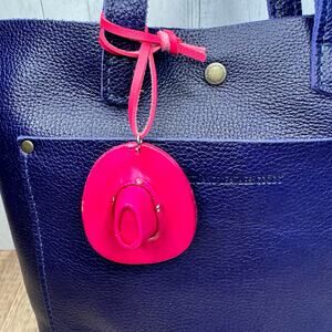 Western Leather Purse Charm Pink Cowboy Hat Bag Charm NeW FAST SHIP